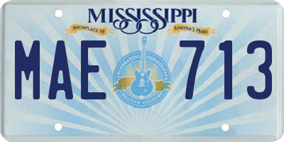 MS license plate MAE713