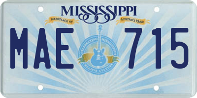 MS license plate MAE715