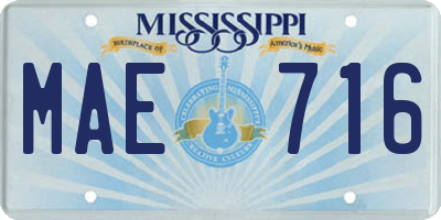 MS license plate MAE716