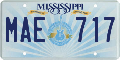 MS license plate MAE717