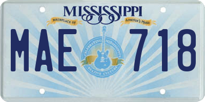 MS license plate MAE718