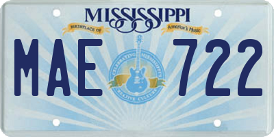 MS license plate MAE722
