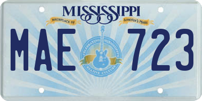 MS license plate MAE723