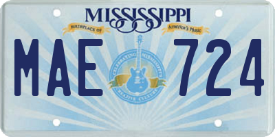 MS license plate MAE724