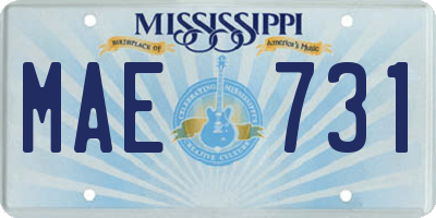 MS license plate MAE731