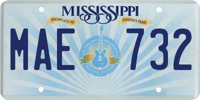 MS license plate MAE732