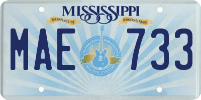 MS license plate MAE733