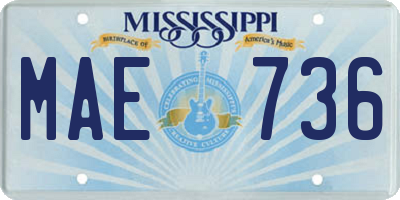 MS license plate MAE736