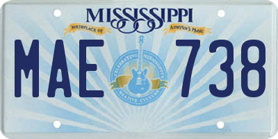 MS license plate MAE738