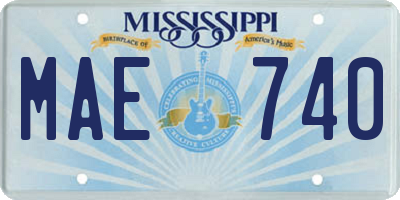 MS license plate MAE740