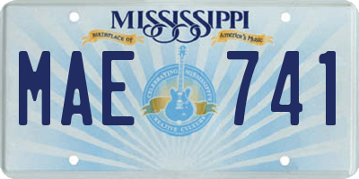 MS license plate MAE741