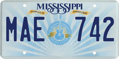 MS license plate MAE742
