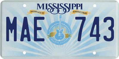 MS license plate MAE743
