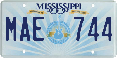 MS license plate MAE744