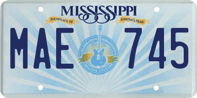 MS license plate MAE745