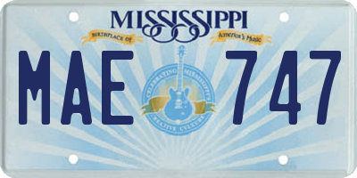 MS license plate MAE747