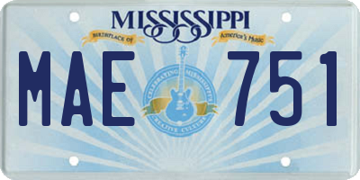 MS license plate MAE751