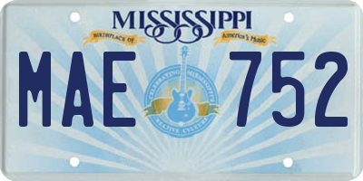 MS license plate MAE752