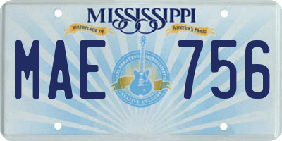 MS license plate MAE756