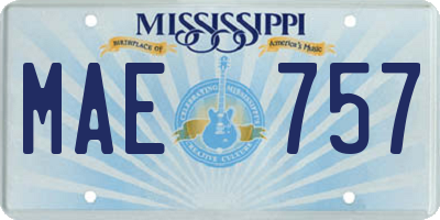 MS license plate MAE757