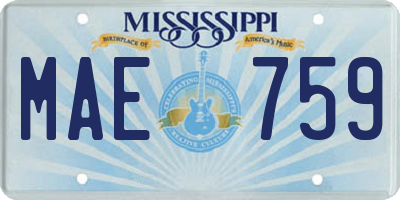MS license plate MAE759