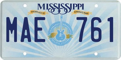 MS license plate MAE761