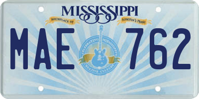 MS license plate MAE762