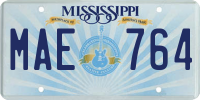 MS license plate MAE764