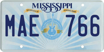 MS license plate MAE766