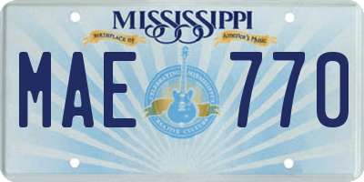 MS license plate MAE770