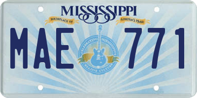 MS license plate MAE771