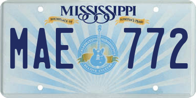 MS license plate MAE772