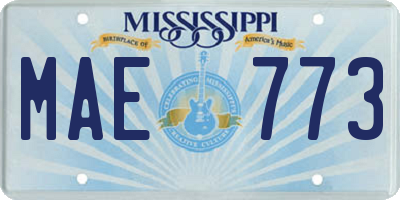 MS license plate MAE773