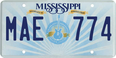 MS license plate MAE774
