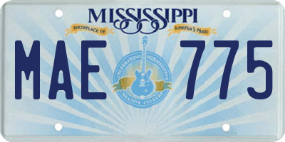 MS license plate MAE775