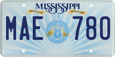 MS license plate MAE780