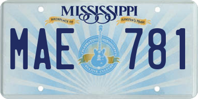 MS license plate MAE781