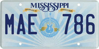 MS license plate MAE786