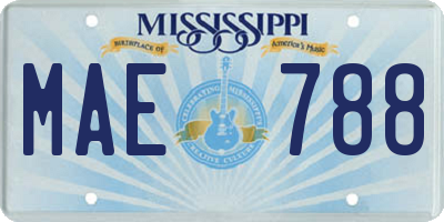 MS license plate MAE788
