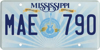 MS license plate MAE790