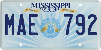 MS license plate MAE792