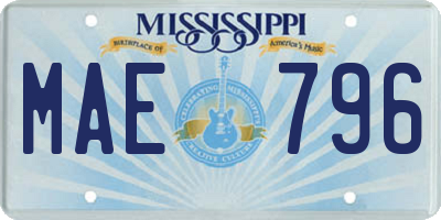 MS license plate MAE796