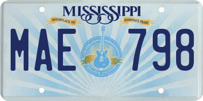 MS license plate MAE798