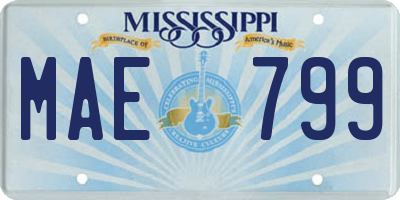MS license plate MAE799