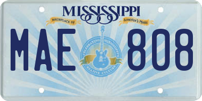 MS license plate MAE808