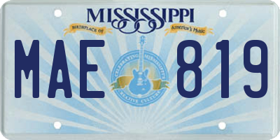 MS license plate MAE819
