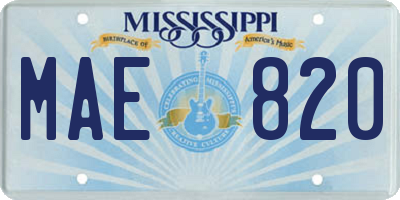 MS license plate MAE820