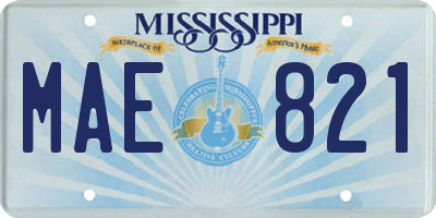 MS license plate MAE821