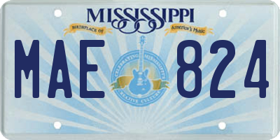 MS license plate MAE824