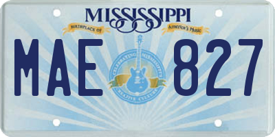 MS license plate MAE827